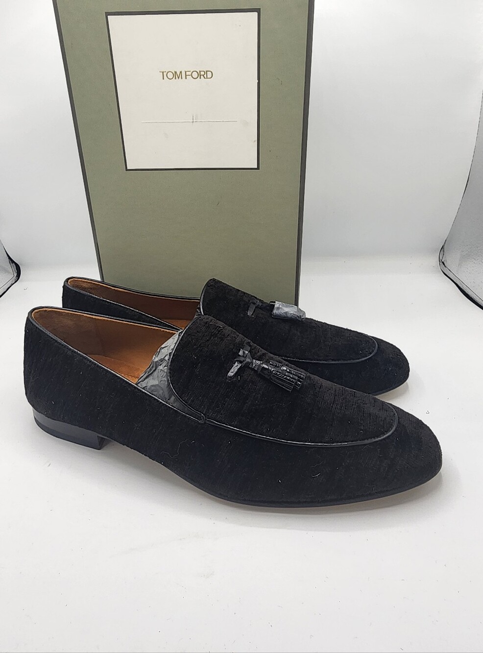 Tom Ford Black Suede Tassel Slip-On Loafers